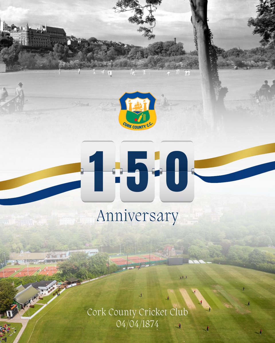 🎉 #OnThisDay in 1874, Cork County Cricket Club convened its inaugural meeting under the chairmanship of Sir Thomas Tobin. Fast forward 150 years, and we will commemorate this milestone with a special gathering at the @ImperialCork tonight. 🇬🇦 #CCCC150