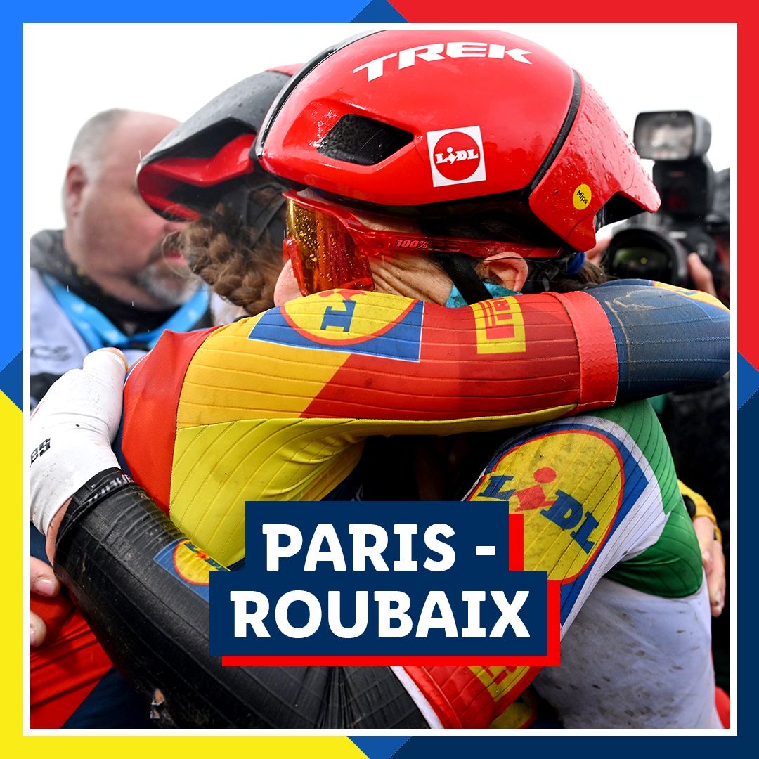 📣 Ce week-end, les équipes masculines et féminines de @LidlTrek défieront les pavés du #ParisRoubaix !🔴🟡🔵 Un parcours de 260 km sur les chapeaux de roues les attend avant la ligne d'arrivée pour une course qui s’annonce palpitante. 🚴‍♂️ 📸©Getty Images #lidltrek #onyourteam
