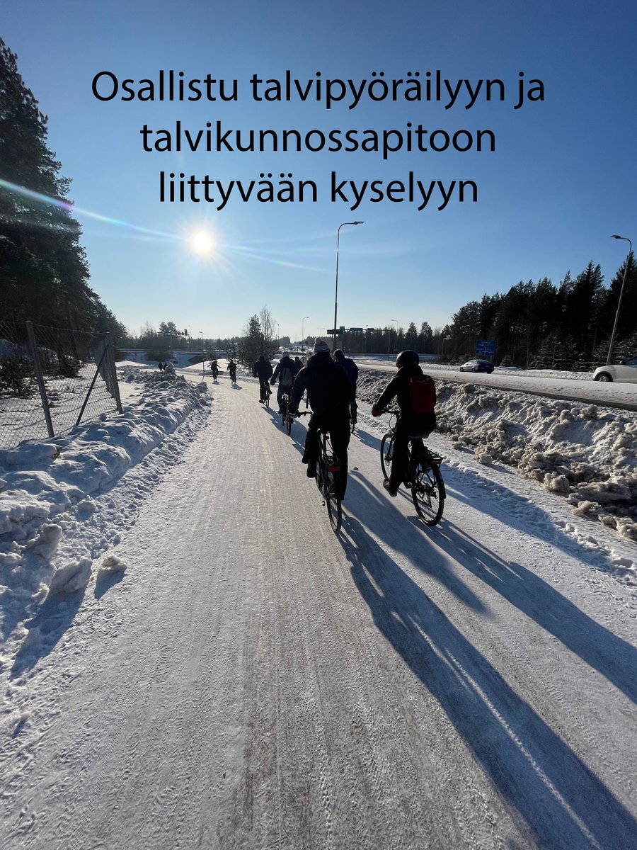 Jos et oo vielä kyllästyny vastaamaan talvipyöräilyä ja talvikunnossapitoa koskeviin kyselyihin niin tässäpä ois vielä yks. 🚲❄️☃️🚜 Kysely toteutetaan osana Tampereen yliopiston #FinnCycle-tutkimushanketta. lrlymy8ih2u.typeform.com/to/fEEahVho