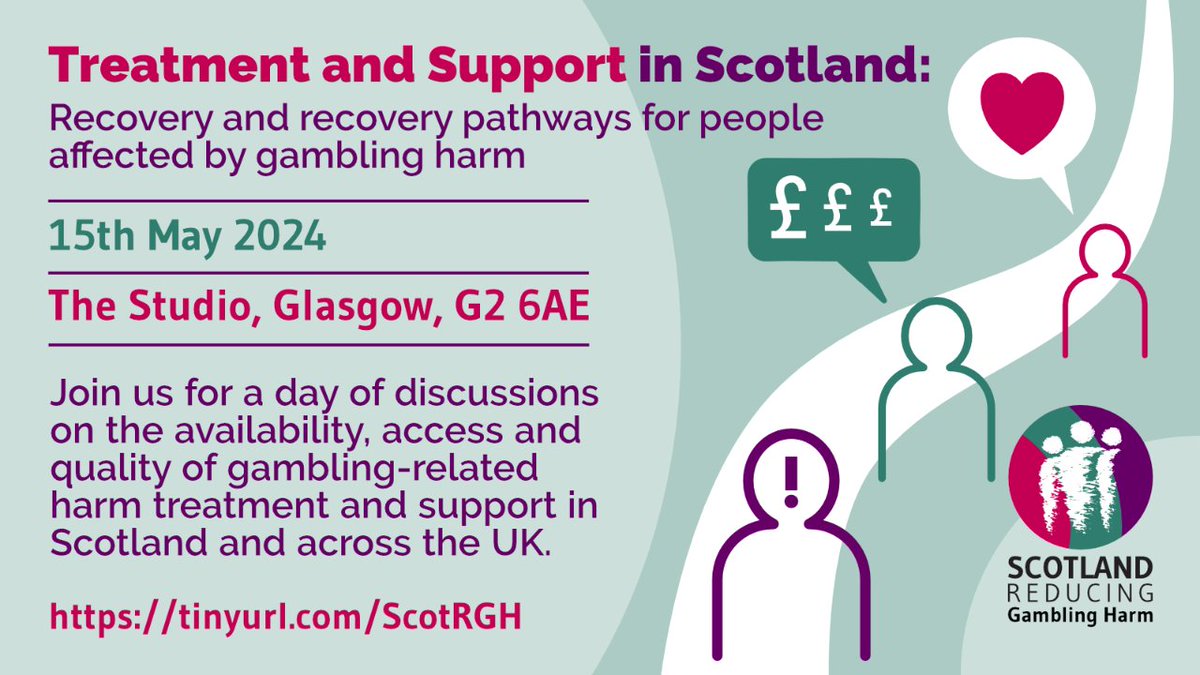 Join @ScotRGH on 15th May for a roundtable event exploring treatment and support for gambling harm in Scotland. This event will be a chance to hear from key speakers, share views, and identify actions to better support people affected by gambling harm. alliance-scotland.org.uk/blog/events/ex…