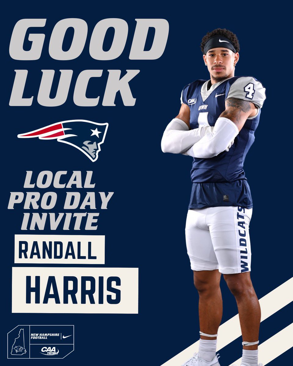 Good luck to @_randallharris at the @Patriots Local Pro Day! 👏 #GraniteStrong | #BuiltEachDay