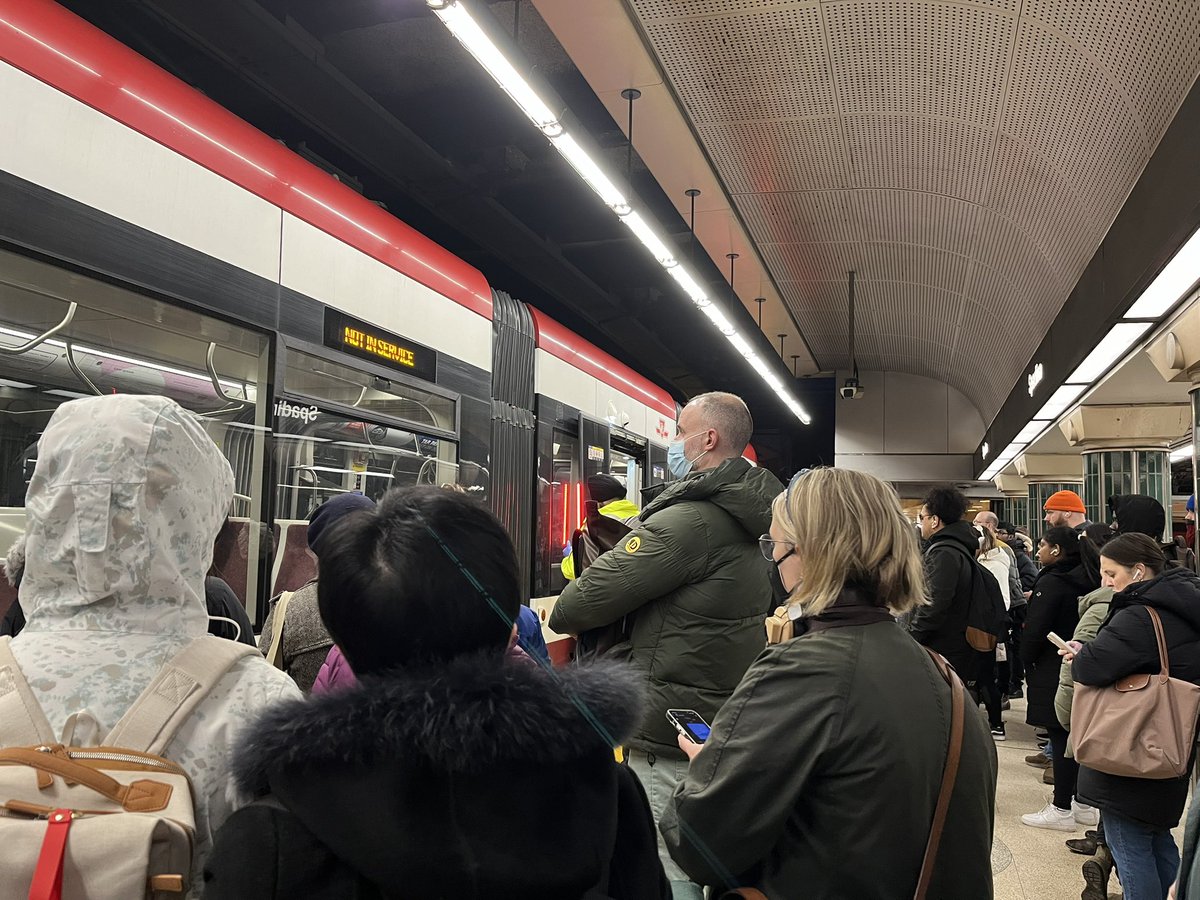 Packed streetcar emptied of @TTChelps commuters because there were a few unhoused people sleeping on board. Our outrage belongs with our governments who are investing too little $ and creativity to solving the underlying problems of poverty and mental health problems.