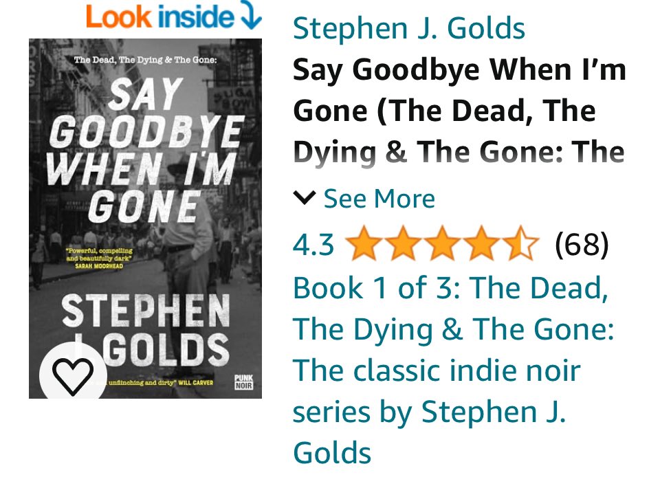 Only 2 ratings away from 70. If you’ve read #SayGoodbyeWhenImGone I’d love a rating or a review.