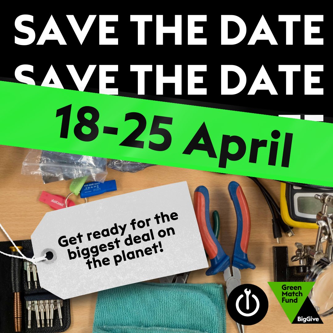 In 2 weeks we’re teaming up again with @BigGive who will kindly DOUBLE all donations to Restart from 18-25 April🤩 By doubling your donation, you could help transform twice as many lives through community repair! So, mark April 18th in your calendars and help us reach our goal💚