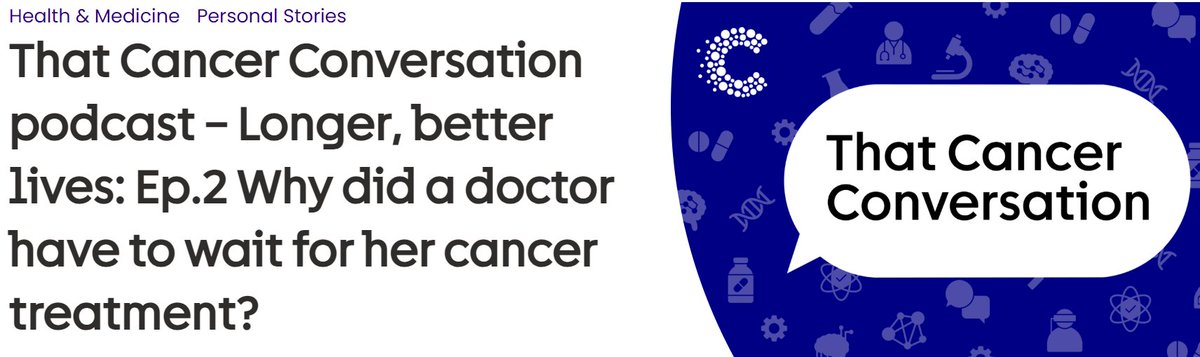 The newest episode of @CR_UKs podcast ‘That Cancer Conversation’ is out now, with special guest Dr Mei-Ling Lancashire sharing her cancer experience and discussing our campaign for #LongBetterLives. Mei-Ling waited for two months to begin treatment – her story is an important…