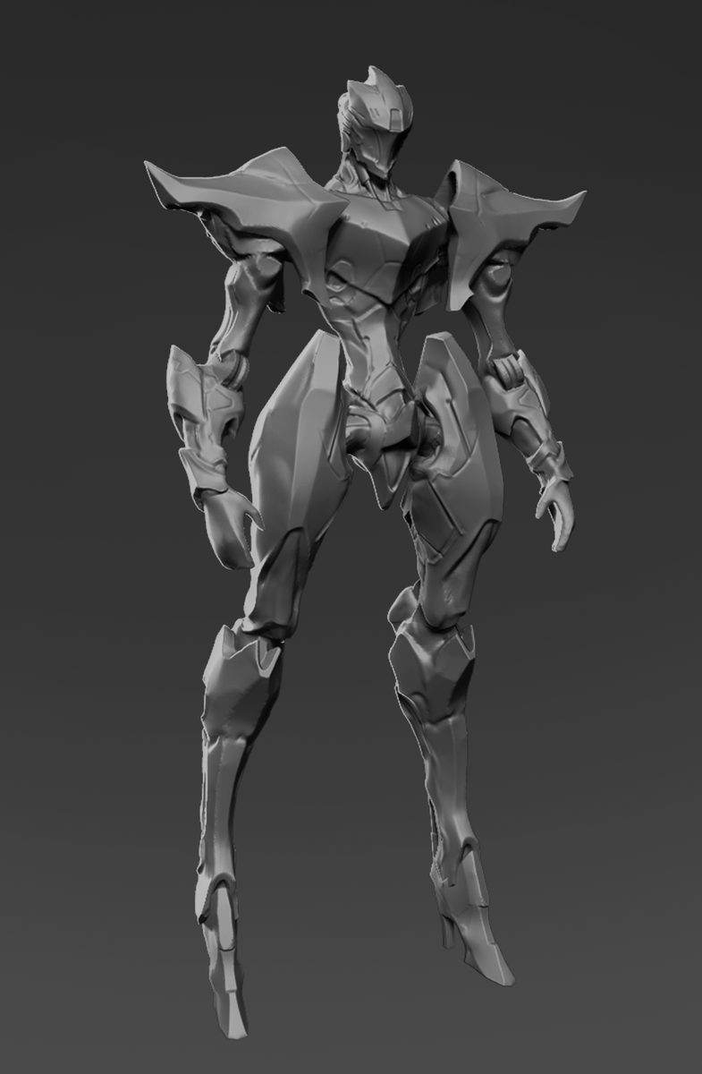 Blockout of a mech I'm working on. Really excited to work on something completely hardsurface related. Let's see where this goes!