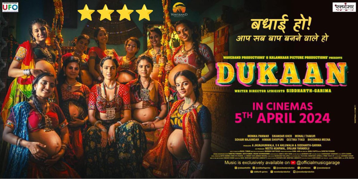 ‘DUKAAN’: SIDDHARTH-GARIMA’S DIRECTORIAL DEBUT RELEASES *TOMORROW*… Well-known screenwriters and lyricists #SiddharthGarima make their directorial debut with #Dukaan… Arrives in *cinemas* TOMORROW [5 April 2024].

Witness the incredible transformation of a young woman as she
