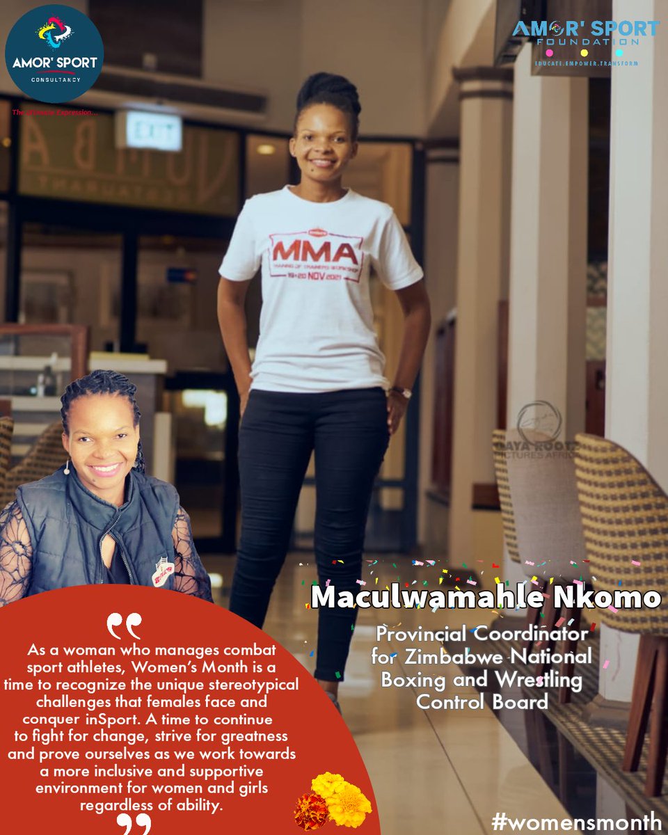 Amor' Sport Celebrates a woman who's majored in spaces and codes that are not familiar with women.
The Wrestling sport code is not popular with many African women
#womensmonth
#MaculwamahleNkomo
#ZimbabweNationalBoxingAndWrestlingBoard
#amorsportzw