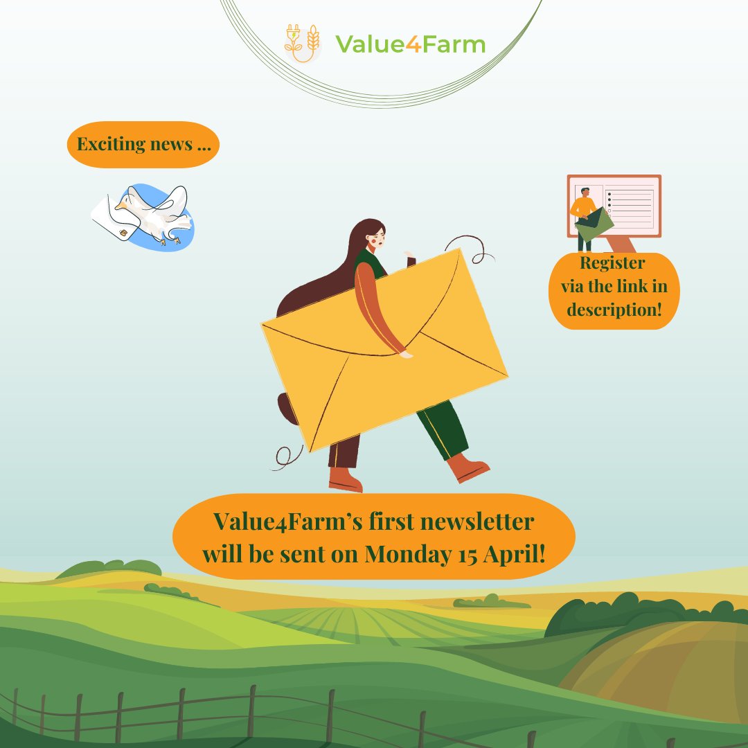 📣Last chance to receive #Value4Farm's first #Newsletter!🔔 ⏱You only have a few days left to register to our newsletter, which will provide an overview of the project's activities since its launch, and recent & forthcoming events.📩 👉 Register here : eepurl.com/iBXOy6!