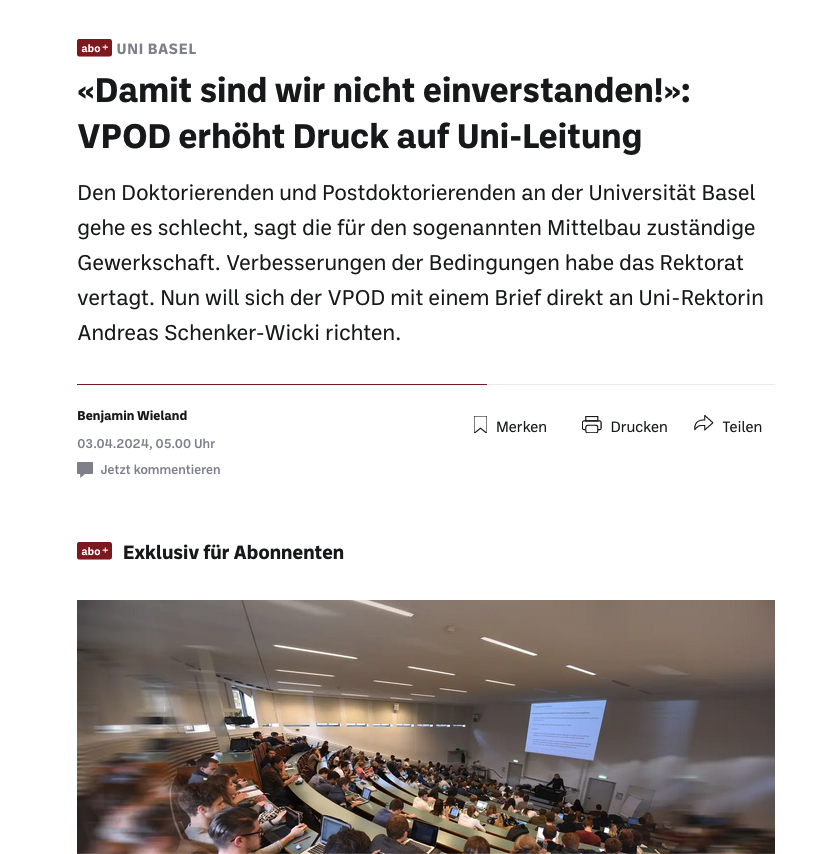 Hey, @UniBasel – im heutigen Newsletter ist glatt untergegangen, dass die Uni gestern noch mehr Medienaufmerksamkeit erhalten hat. Kein Problem, kann passieren, hier noch mal der Link: bzbasel.ch/basel/basel-st… #Servicetweet