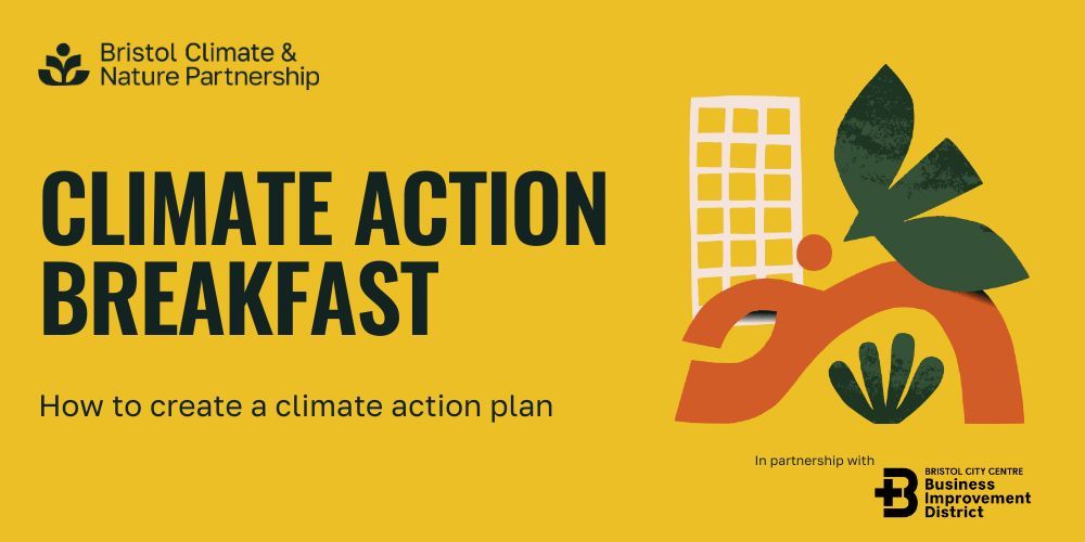 Come along to our Climate Action Breakfast at The Foundation on Wednesday 24 April at 8am, in partnership with @BristolBID to gain some knowledge and insights to support you in creating and implementing your climate action plan. 🎟️ Book your free ticket buff.ly/4cGiIq2