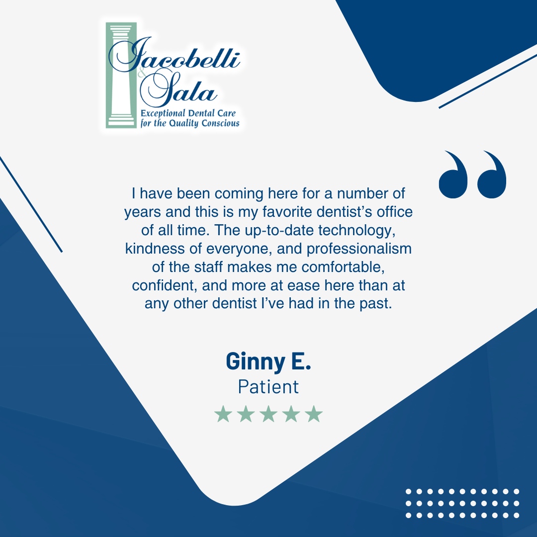 Reviews like this mean a lot. We're glad that you feel comfortable and confident when you come to see us, Ginny. 

For more reviews like this one, check us out on Google! 

#testimonial #IAS #IacobelliandSala #dentist #ohio #greatercleveland