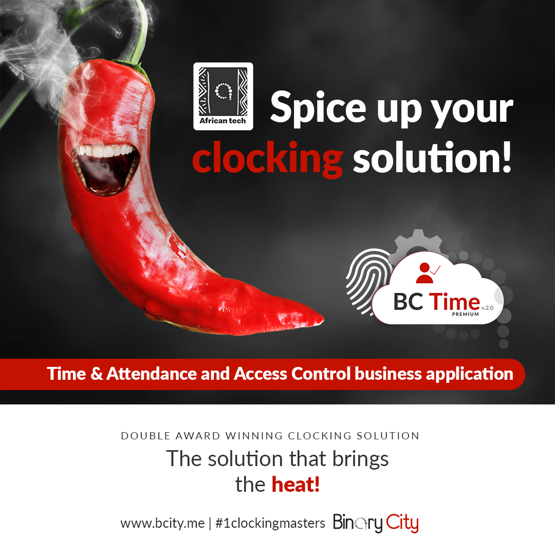 Hottest clocking solution in Africa🔥!

Read more: bcity.me/bctime-overview

#hottestclockingsolution
 #Africantech
#bctime 
#AccessControl 
#TimeandAttendance 
#1clockingmasters 
#binarycity