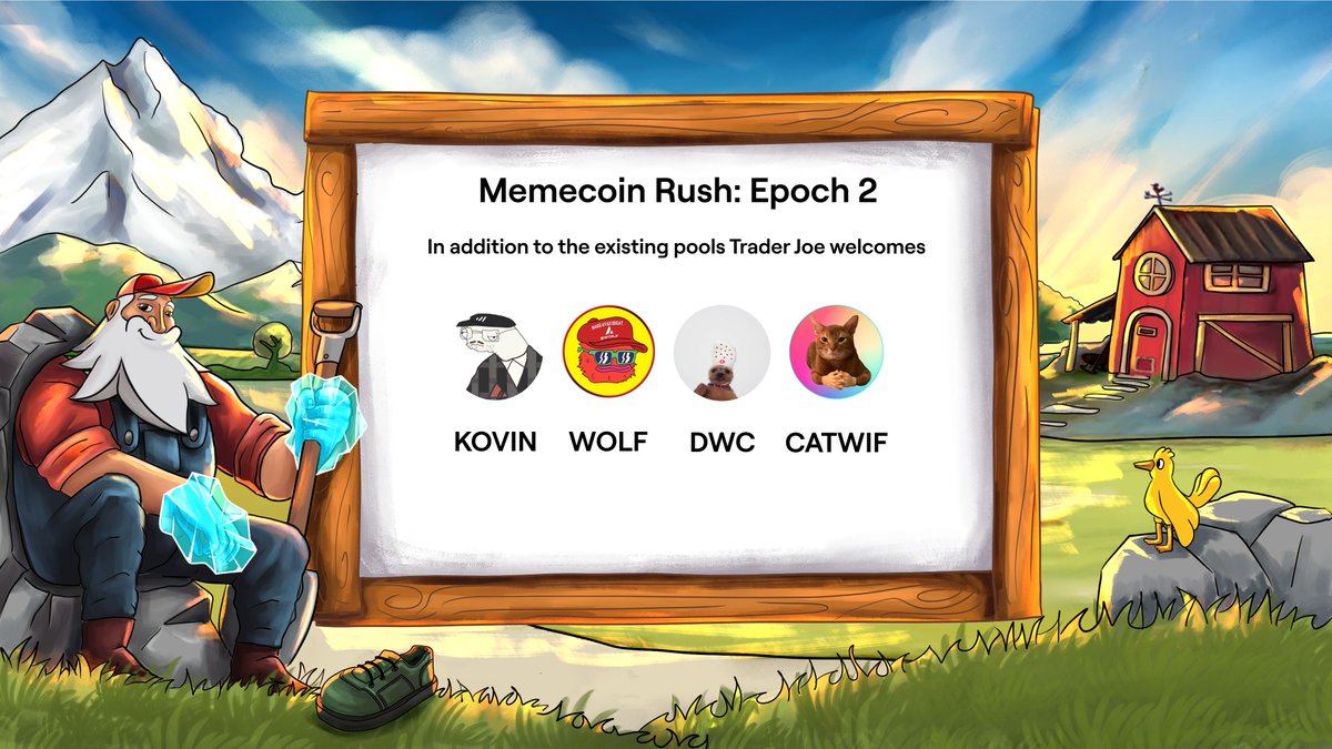 Memecoin Rush: Epoch 2 Four new staking pools will open for Epoch 2, adding to the existing 10 staking pools supported in the Memecoin Rush program launched by the @AvalancheFDN Newcomers: • $CATWIF • $KOVIN • $WOLF • $DWC The staking pools are now open for deposits and…