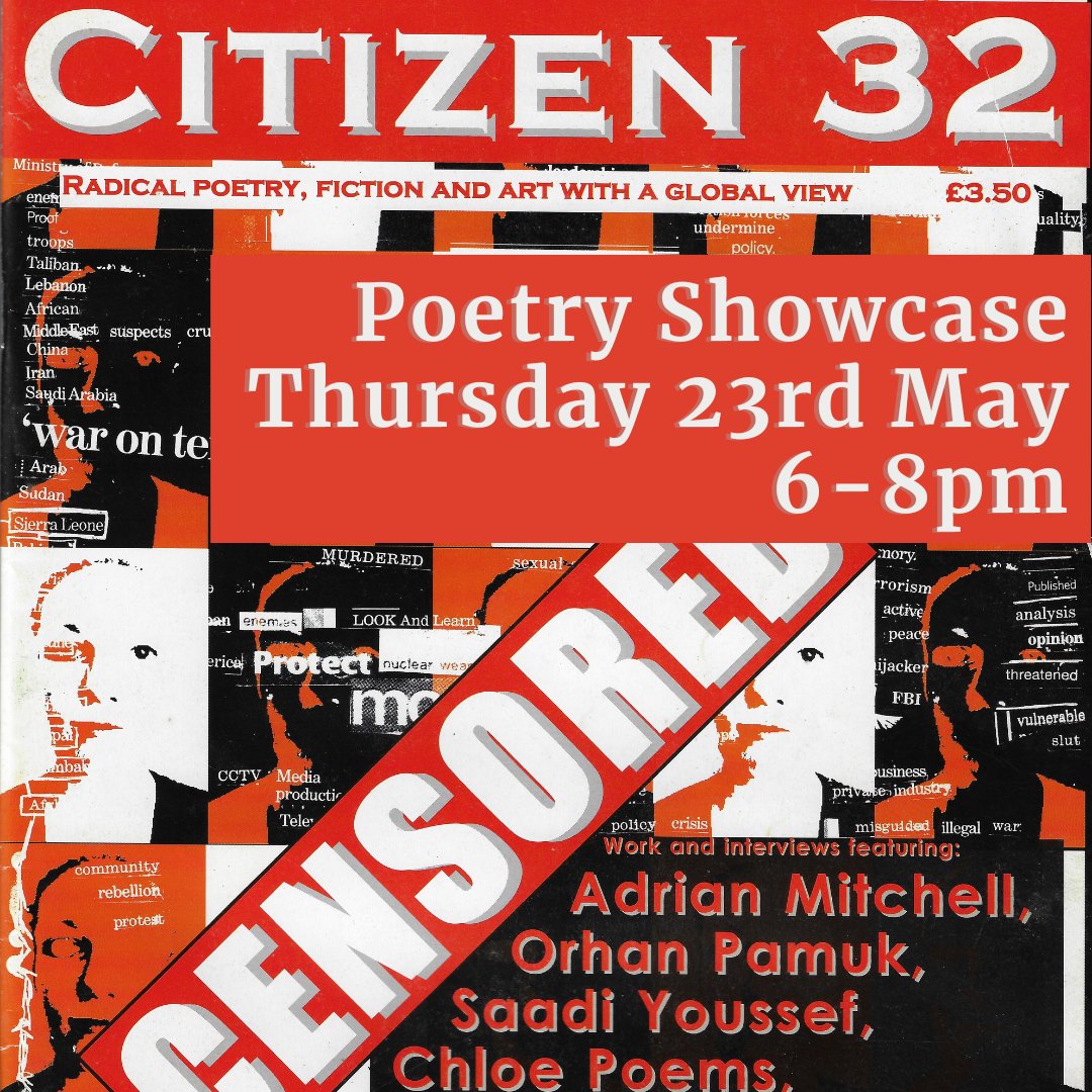 💥 NEW EVENT 💥 Citizen 32 Poetry Showcase Sizzling poetry performances inspired by Manchester radical arts magazine Citizen 32 ✊ Featuring founding editor John G Hall Thursday 23rd May, 6pm at @McrPoetryLib citizen32.eventbrite.co.uk A #HardPressed event