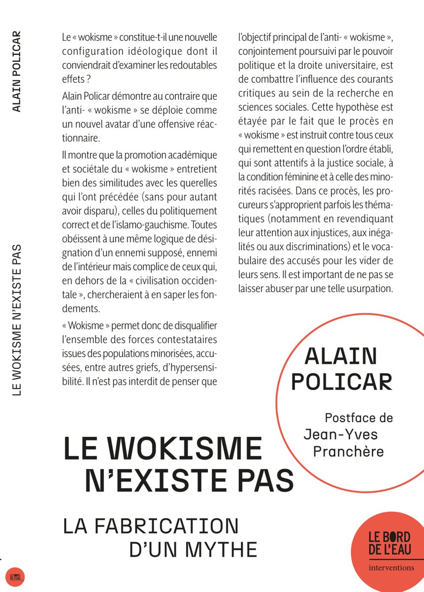 demain en librairie, Alain Policar, Le « wokisme » n’existe pas. La fabrication d’un mythe