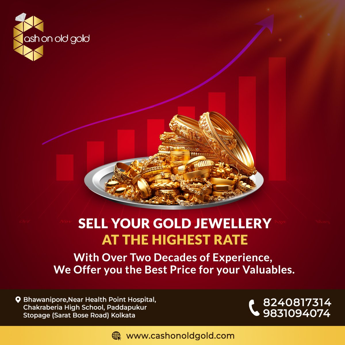 With over two decades of experience, we offer you the best price for your valuables. Reach us today and sell your old gold jewellery at the highest price.

#CashOnOldGold #OldJewelleryBuyer #jewellerydesign #SellGold #GoldFacts #Goldenoppetunity #InstantCash