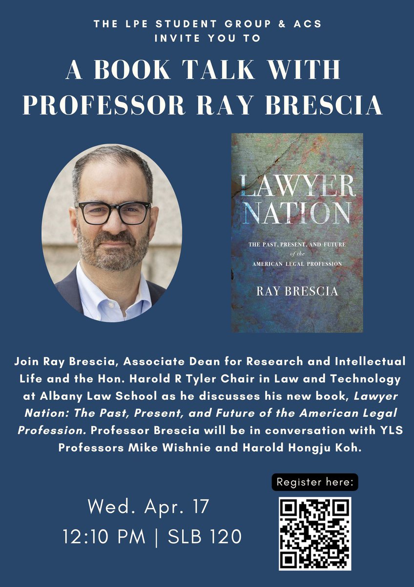 Michael J Wishnie (@mikewishnie) on Twitter photo Looking forward to Prof. Ray Brescia visiting <a href="/YaleLawSch/">Yale Law School</a> to discuss his terrific new book. So much to talk about, it will take two moderators. With <a href="/HongjuKoh/">Harold Hongju Koh</a>. Thank you to <a href="/LPE_Project/">The LPE Project</a> <a href="/acslaw/">American Constitution Society</a> for hosting! Looking forward to Prof. Ray Brescia visiting <a href="/YaleLawSch/">Yale Law School</a> to discuss his terrific new book. So much to talk about, it will take two moderators. With <a href="/HongjuKoh/">Harold Hongju Koh</a>. Thank you to <a href="/LPE_Project/">The LPE Project</a> <a href="/acslaw/">American Constitution Society</a> for hosting!