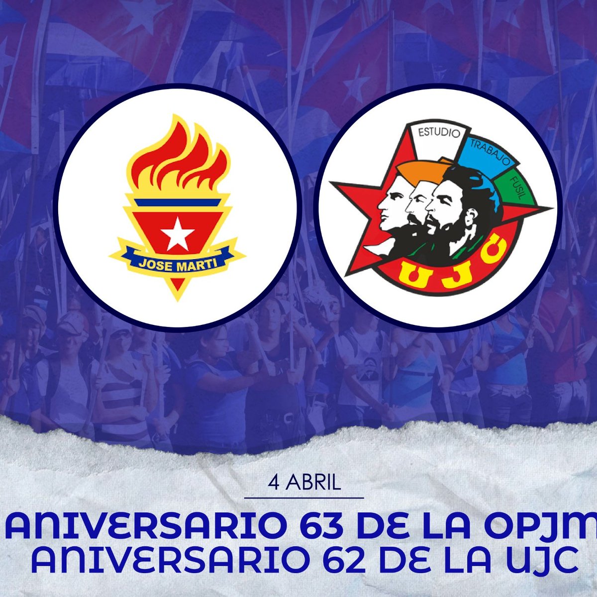 🎉¡Muchas felicidades a pioneros y jóvenes de #Cuba por aniversarios 63 y 62 de @OPJMCuba y @UJCdeCuba! 🇨🇺