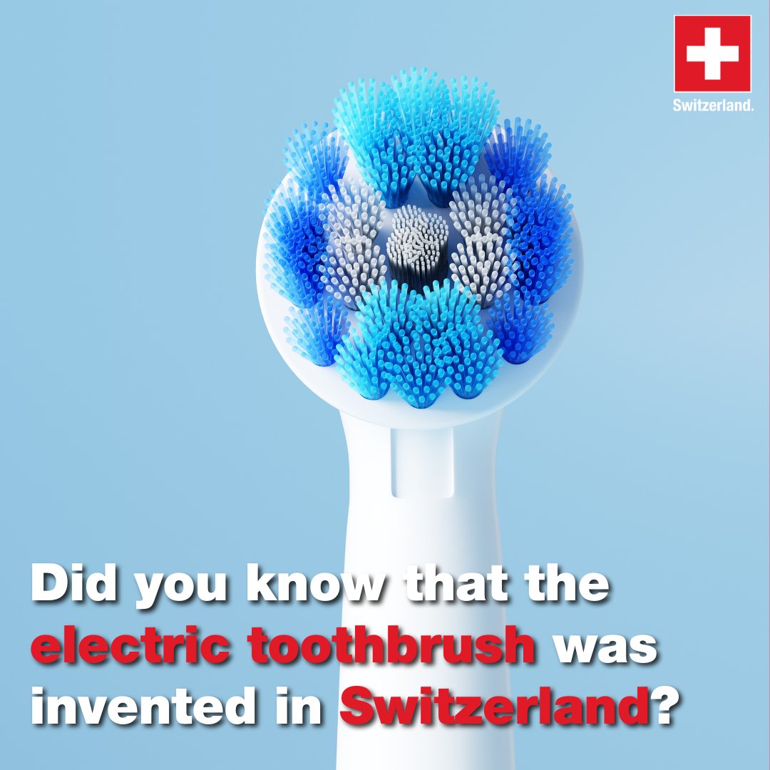 A Swiss invention that will make you smile! 😁 🇨🇭 The electric toothbrush 'broxodent' was invented by Dr. Philippe-Guy Woog in 1954.