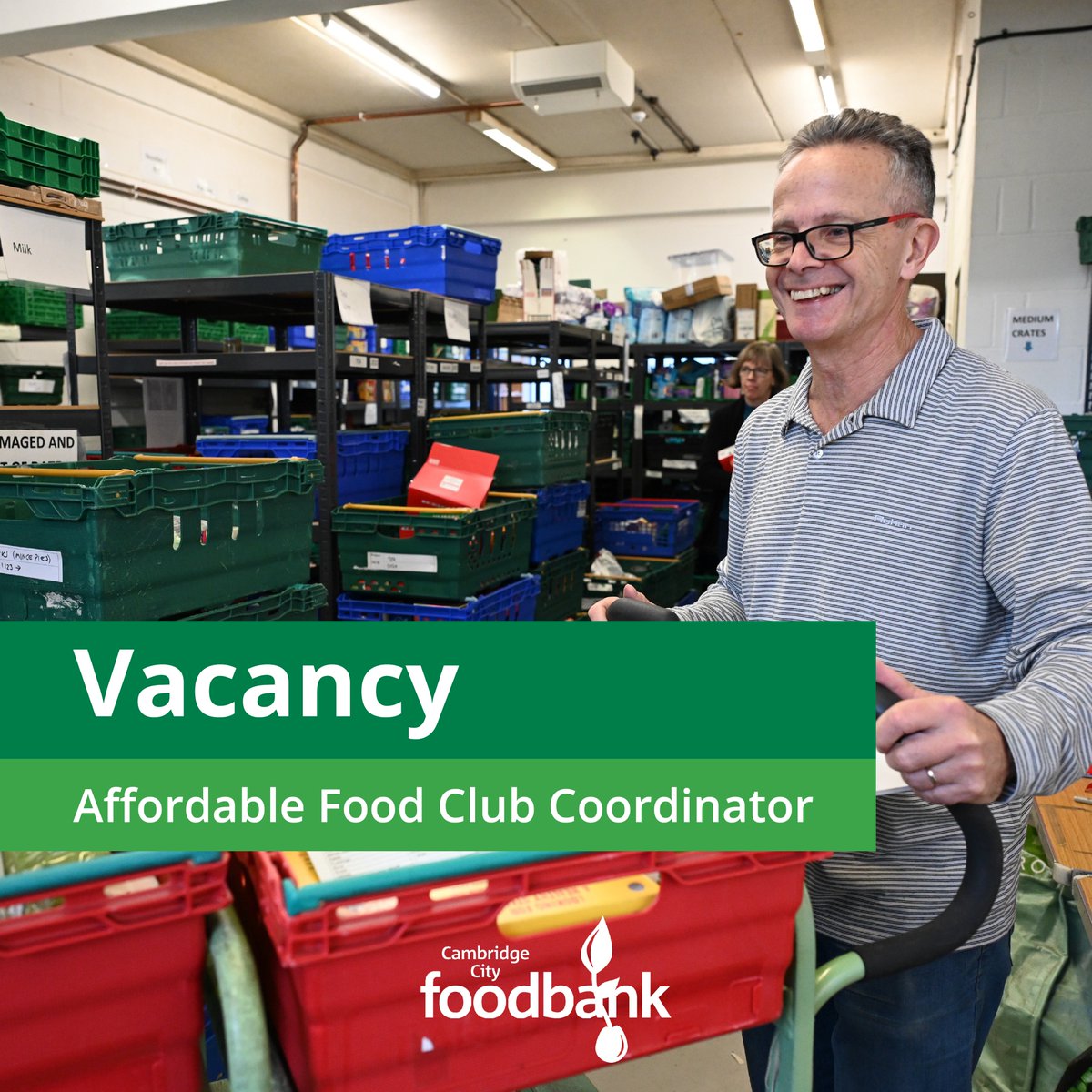 Want to work with the #community to fight against #FoodInsecurity? We have a job role for you! We’re looking to recruit a Food Club Coordinator to run a Food Hub in #Trumpington. Think you would make a good fit? Apply! Apply: cambridgecity.foodbank.org.uk/2024/03/14/cam… #Cambridge #Foodbank