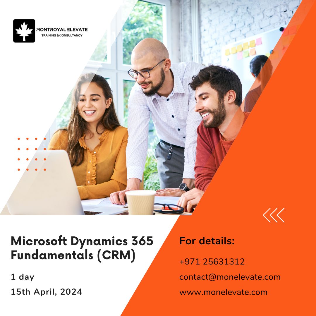monelevate's tweet photo. Confirmed Training Schedule.

Course name: Microsoft Dynamics 365 Fundamentals (CRM)
Duration: 1 Day
Dates: April 15

ℹ️ https://t.co/SSZndAMLjr

#Trainings #Oil&amp;Gas #MonElevate #CanadianTrainingProvider #UAE #AbuDhabi #Microsoft #Dynamic365 #CRM https://t.co/oSRdzwUJnI