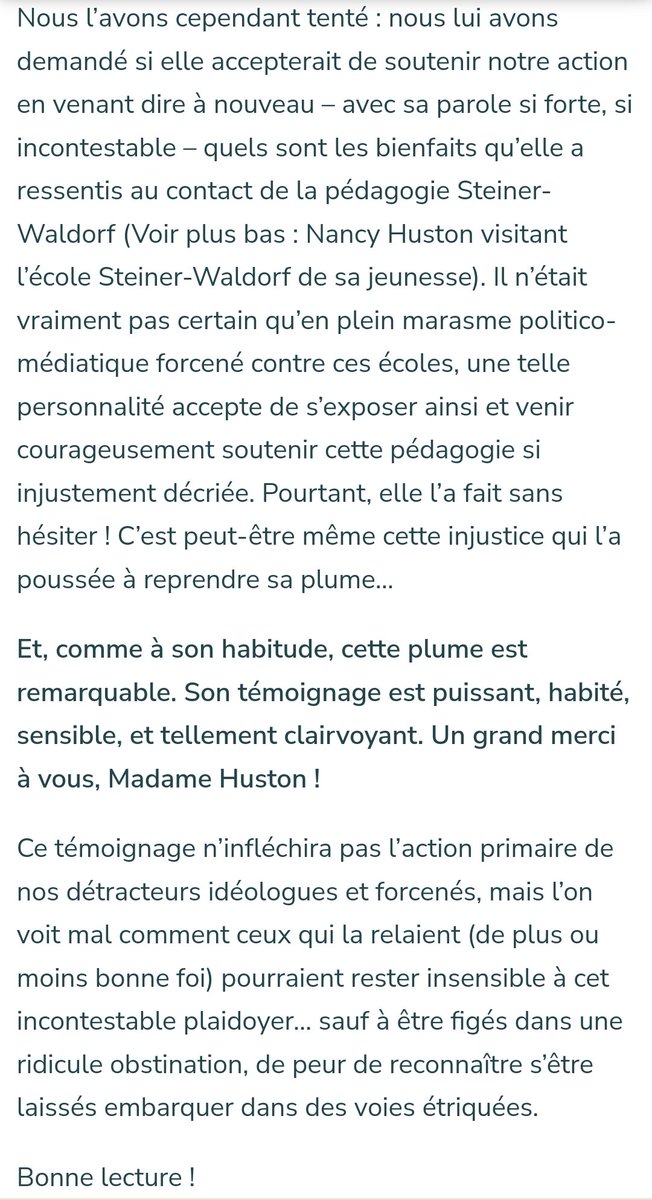 Anpaps_officiel's tweet photo. Allo… Nancy, il y a un problème !
Témoignage puissant et magnifique de #NancyHuston sur #SteinerWaldorf. Nos haters vont… le haïr! Les autres, peut-être réfléchir?…
https://t.co/IWVDvpg9sw

@SabrinaRoubache
@Miviludes_Gouv
@unadfi
@CynthiaFleury
@AudreyKEYSERS https://t.co/uQhd6ec92b