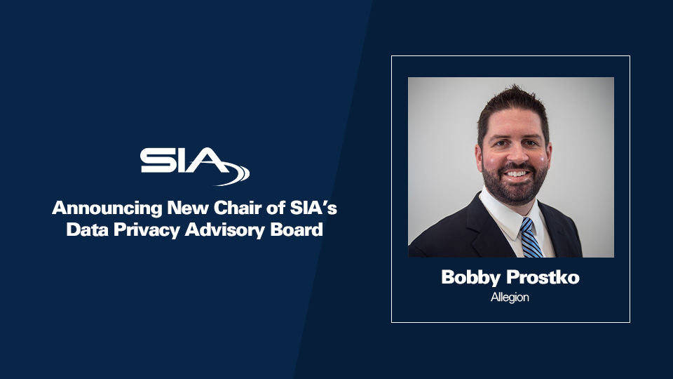 SIAonline's tweet photo. 💫Announcing the new chair of SIA’s Data Privacy Advisory Board!

@AllegionPlc Chief Privacy Officer Bobby Prostko will spearhead efforts inform and educate the #securityindustry about the importance of protecting personally identifiable information. 

https://t.co/JNEoS7B5He https://t.co/si33jaN19J