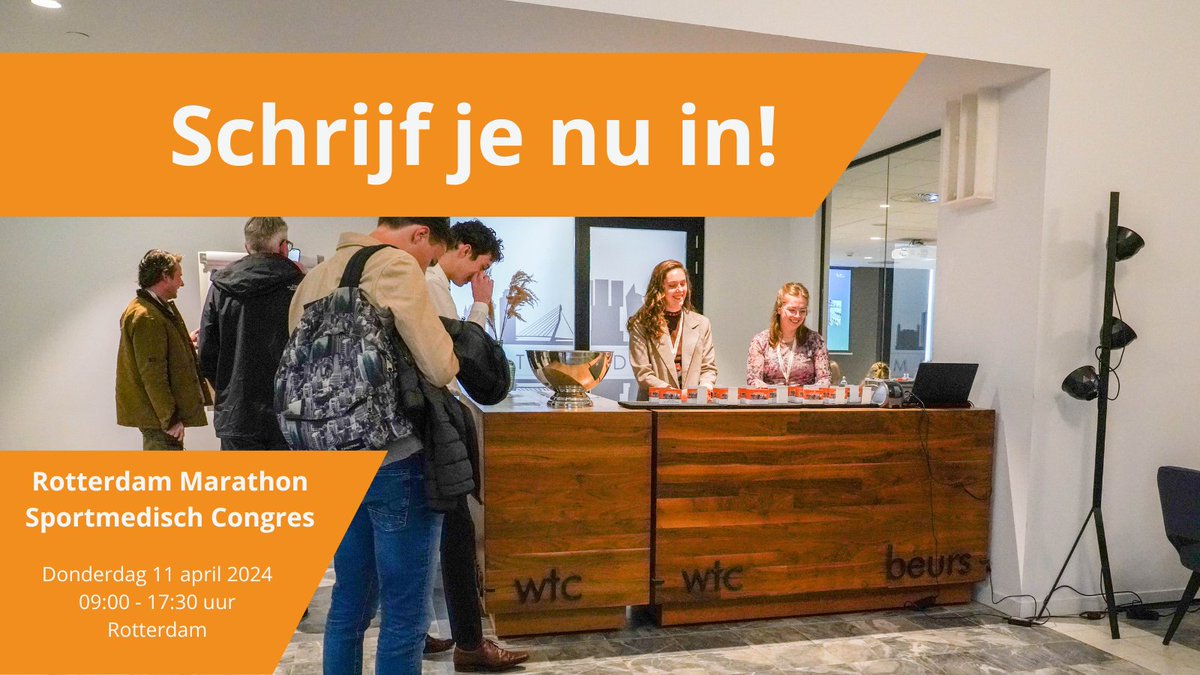Over precies één week vindt het Rotterdam Marathon Sportmedisch congres plaats! Pak nu de allerlaatste kans om je in te schrijven!
Laat je bijpraten door experts in plenaire en verdiepende parallelsessies

📆 11 april 2024
⏰ 09:00 - 17:30
✏️ Schrijf je in:aanmelder.nl/rm-sportmedisc…
