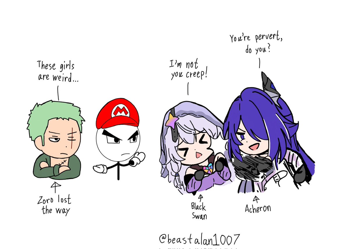 beastalan1007's tweet image. #onepiece #HonkaiStarRail @GamesCage_ I guess Zoro lost the way again! XD