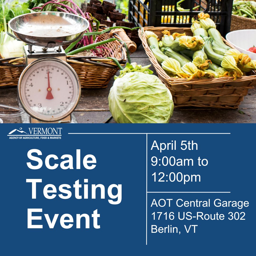 Two scale testing events TOMORROW! If you use a scale at your market or farm stand to sell produce or other commodities, it must be tested and licensed. There are two testing event tomorrow, details below! Fill out a license application beforehand: buff.ly/4c9F6HS