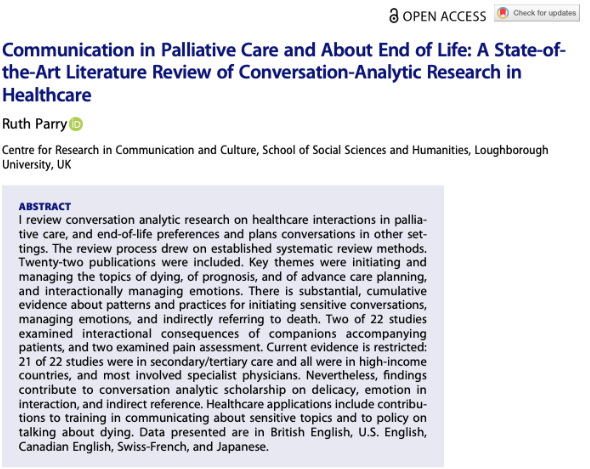 8th and last post in a series of links & Abstracts in the new Special Issue on CA and Healthcare Interaction, edited by Ruth Parry (@CACEnotes) and @DrRebeccaBarnes 8/8 tandfonline.com/doi/full/10.10…