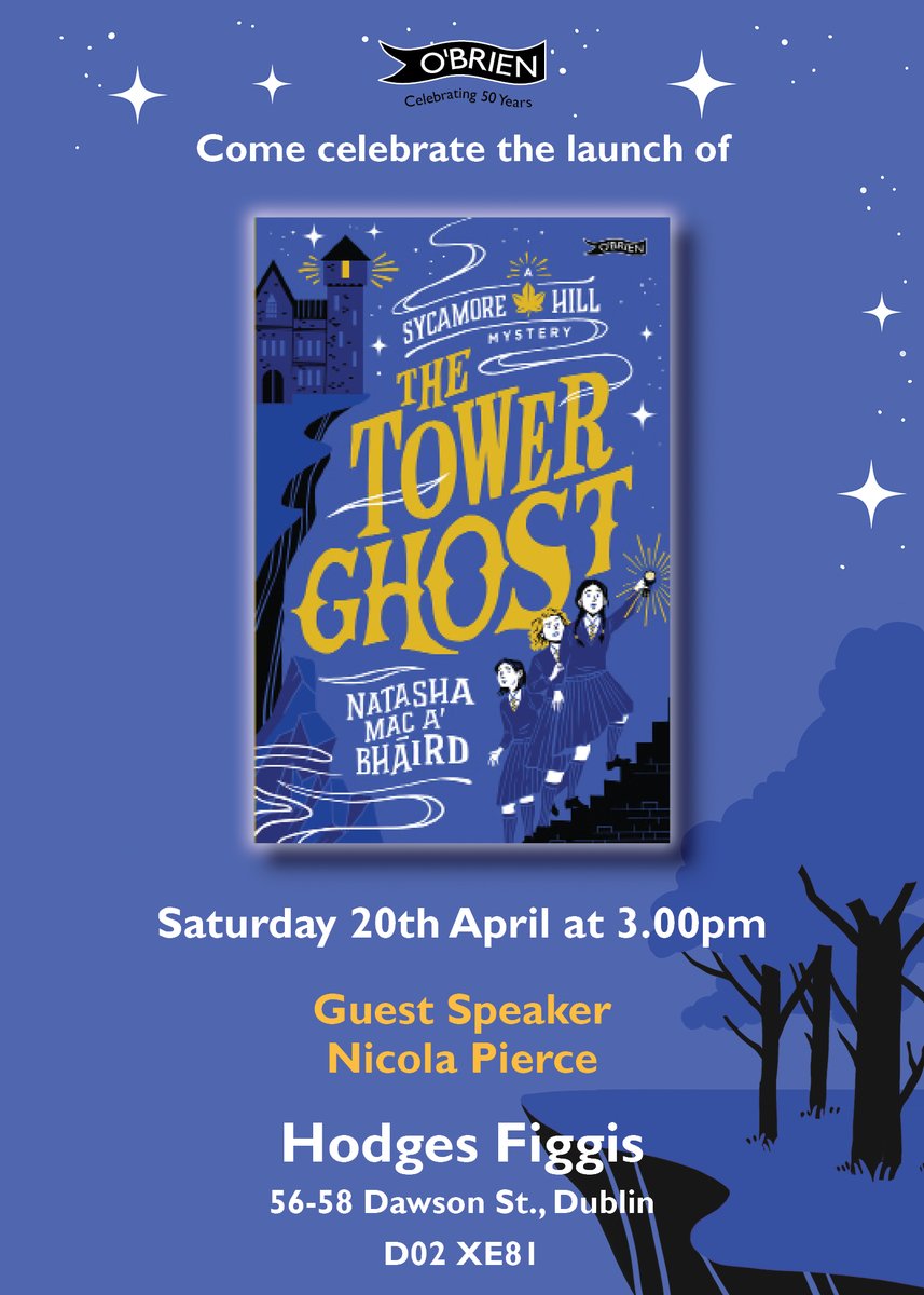 ✨✨ Book Launch ✨✨ Come celebrate the launch of #TheTowerGhost by @daughterofbard on Saturday 20th April at 3.00pm in @Hodges_Figgis! All welcome, we hope to see you there!