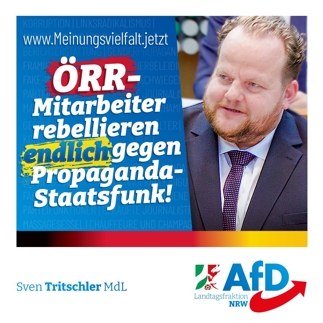 „Der Aufstand seiner eigenen Mitarbeiter ist für den ÖRR das bislang deutlichste Alarmsignal, dass eine 180-Grad-Wende nicht nur geboten, sondern überfällig ist.“ - @twittschler #AfD #ltNRW #Meinungsvielfaltjetzt