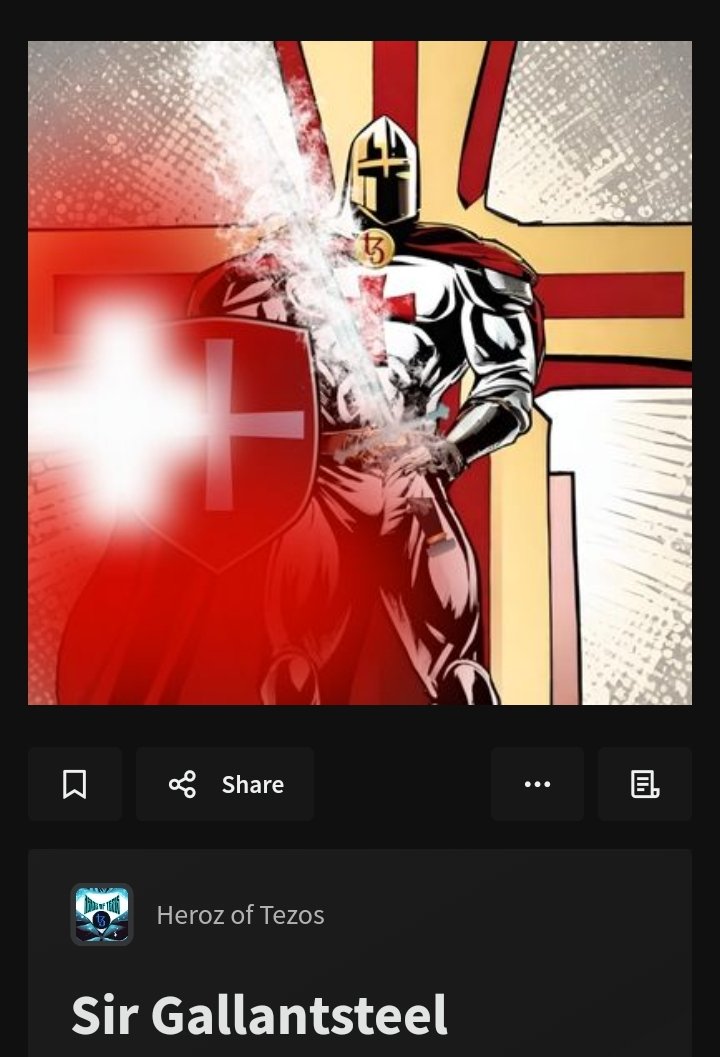 CalalangRico's tweet photo. For all the peeps still posting the wonders of Tezos, here's a character from #HerozofTezos collection to represent you.
The good-ass dude is Sir Gallantsteel.
Full story
https://t.co/b1g1tQBlLQ
#Tezos #tezosmaxis #tezosbelievers #PFP #tezosnft https://t.co/X2KfcmrGOO