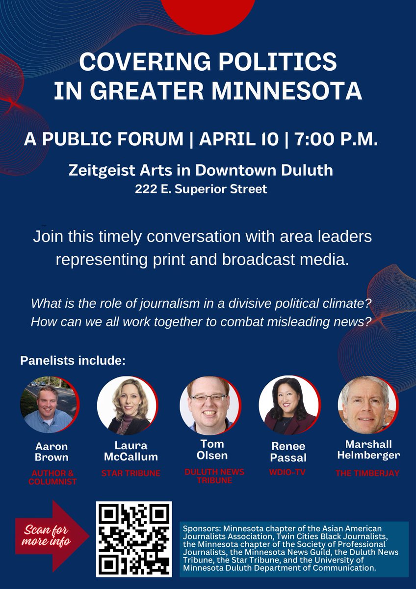 Hey #Duluth #SuperiorWI & surrounding communities: Join a conversation next Wednesday in downtown Duluth @ZeitgeistCafe Rock star panel @minnesotabrown @duluthnews Tom Olsen @ReneePassal #Timerjay Marshall Helmberger @LauraMcCallumB Thank you sponsors! 👀 below Please RT/share