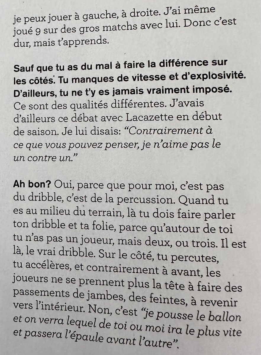 Fantastique itw de @rayan_cherki dans @sofoot 👏👏 Notamment cette réponse intéressante sur son jeu 👀