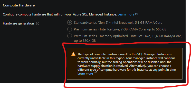 Aschenbrenner's tweet image. They said you will have almost unlimited hardware resources in the cloud... #OldManYellsAtCloud #Azure #SQLMI