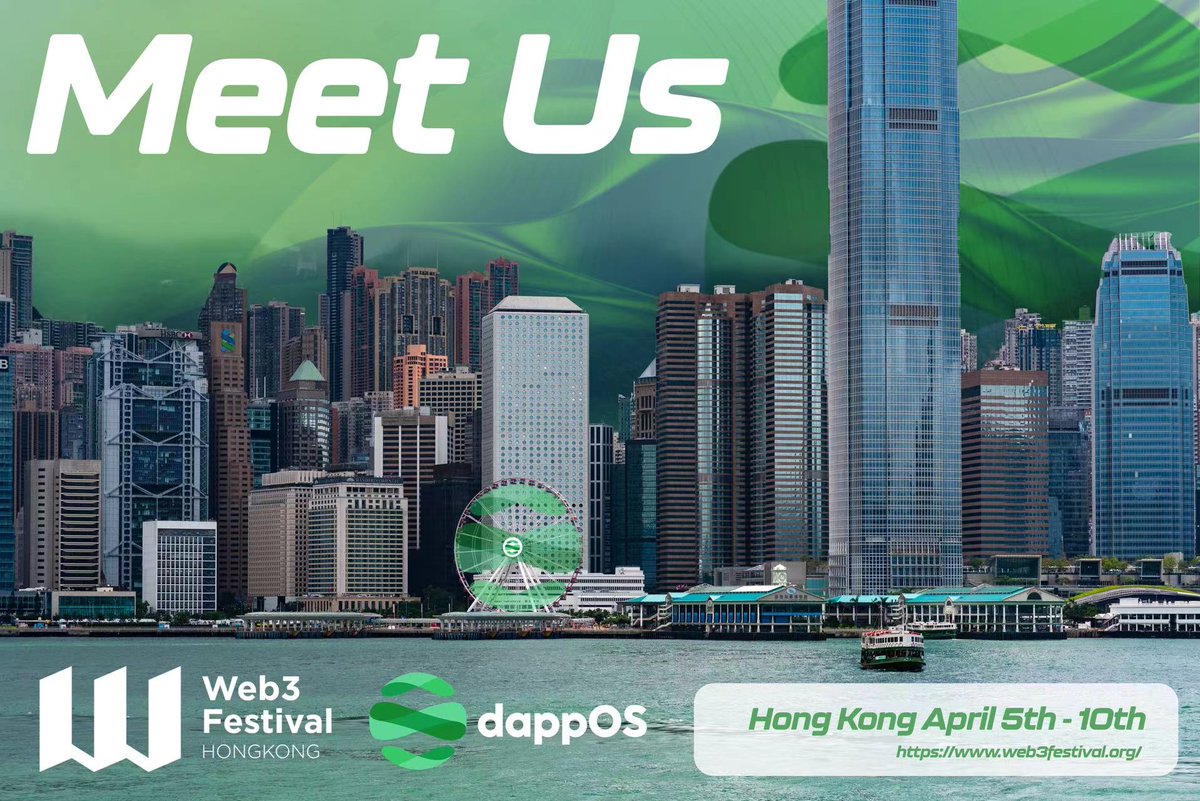 🥰#dappOS is proud to sponsor @festival_web3 in Hong Kong 🇭🇰 hosted by @HashKeyGroup @WXblockchain 🎯Eager to share our latest updates and meet with the community and other ✨projects! 📌booth G-12 ⏰Main event: April 6th - 9th Grab your ticket👇 lu.ma/hkweb3festival…