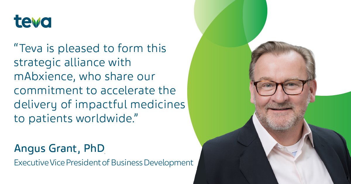 TevaUSA's tweet photo. Teva announced a strategic global licensing agreement with mAbxience for a biosimilar candidate currently in development for the treatment of multiple oncology indications.
Learn more here: https://t.co/rqNbg3P0CA
#Tevapharm #Oncology #PivotToGrowth https://t.co/3IIDVw9rfb