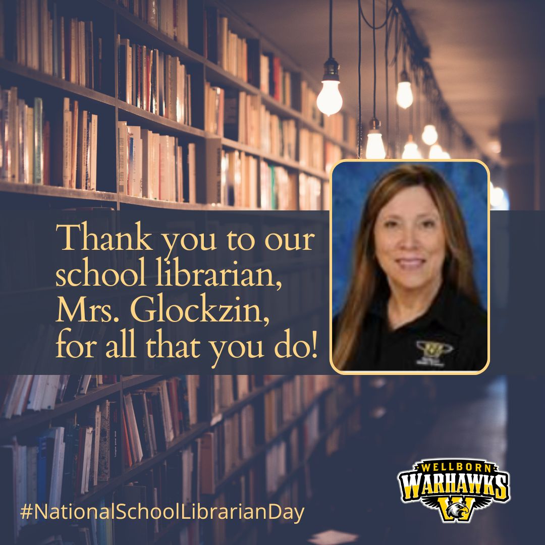 📚 Happy National Librarian Day! 🎉 Today, we celebrate our amazing librarian at WMS who opens the door to the wonderful world of reading for our Warhawks. Your dedication and leadership enrich our school community every day! 📖 #WMSwarhawks #successCSISD #NationalLibrarianDay