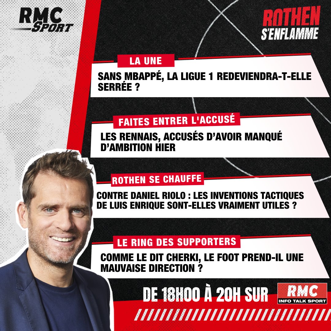 🎙🔥 Rendez-vous de 18h à 20h en direct sur RMC avec @jltourre, @RothenJerome, @SAVIDANSTEVE et Captain Larqué.