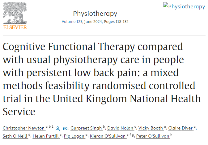 Thread Can physiotherapists provide CFT to people with persistent LBP in the NHS? Our new paper with free access (expires 1st May 2024). authors.elsevier.com/a/1ilAu7Gp1Z2KD Here is a short summary