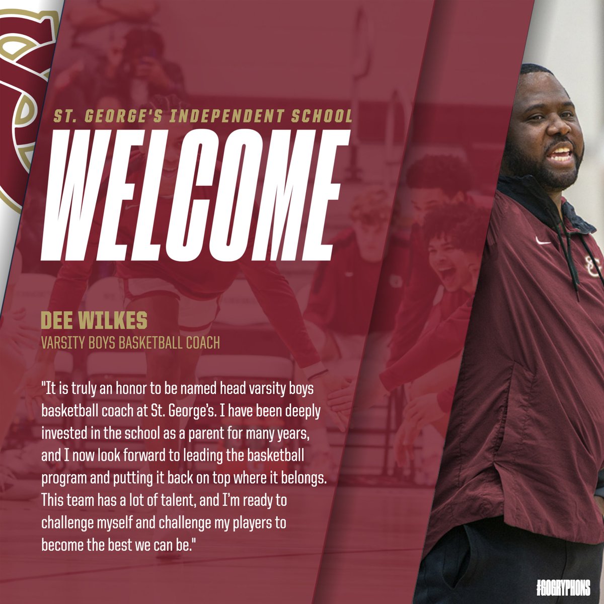 We are super excited to welcome Coach Wilkes to St. George's! Coach Wilkes has been apart of our community for a long time, and we are glad he will be joining our coaching staff in Gryphon Athletics!

#GoGryphons