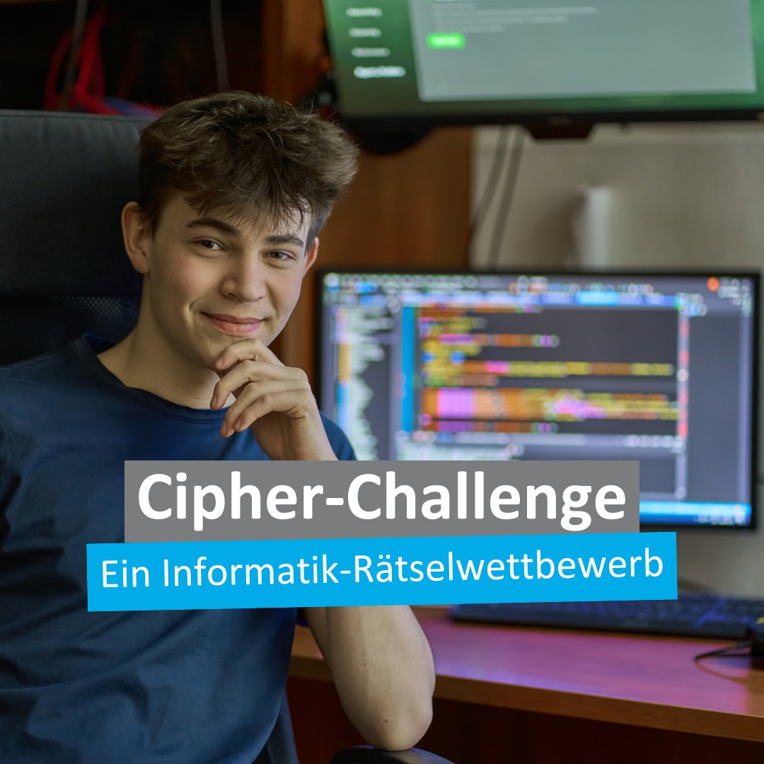 Mach mit bei der Cipher-Challenge von Rohde & Schwarz - ein Informatik-Rätselwettbewerb!🧩🖥️ Knacke vom 13. bis 19. Juni knifflige Rätsel. Es warten coole Preise auf dich, wie Arduino- und Raspberry-Kits und sogar einen 3D-Drucker! 🎉 Sei dabei👉 mint-ec.de/veranstaltunge…