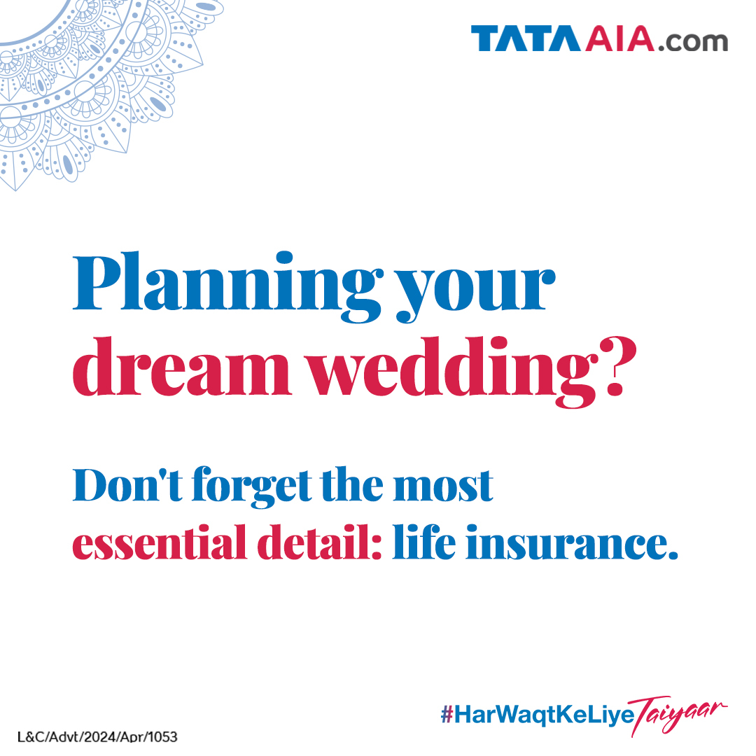 Because true preparation means safeguarding your 'happily ever after' together! Visit tataaia.com now! T&C apply - bit.ly/TataAIADisclai… #TataAIA #LifeInsurance #WeddingSeason #DreamWedding #KarloShaadiKiPooriTaiyaari
