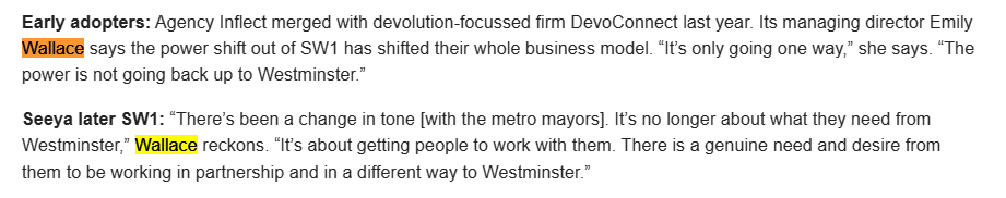 Our MD @emilywallace25 features in today's London Influence, talking all things #Devolution!

Now less than a month away, Mayoral elections have shifted focus towards how decision making can be shaped at a local level, see what Emily had to say👇

@johnjohnstonmi @politico