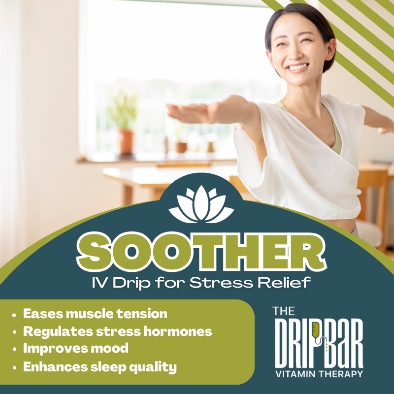 dripbarfoxboro's tweet photo. Relieve tension in the muscles and put your mind at ease with The Soother, the go-to vitamin infusion for stress relief. (Not intended to diagnose, treat, cure, or prevent any disease.  Please see FDA Disclaimer on our website.) #TheDRIPBaRFoxboro #Foxboro https://t.co/vsFnBWp9Ja