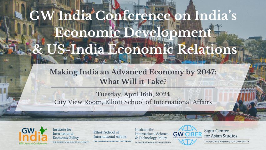 Location Update: We are excited to host the 4th Annual GW India Conference in the City View Room at @ElliottSchoolGW! This event will feature five #panel #sessions, two #keynote addresses, and 15 distinguished #speakers from around the world! RSVP here: bit.ly/3VFy347