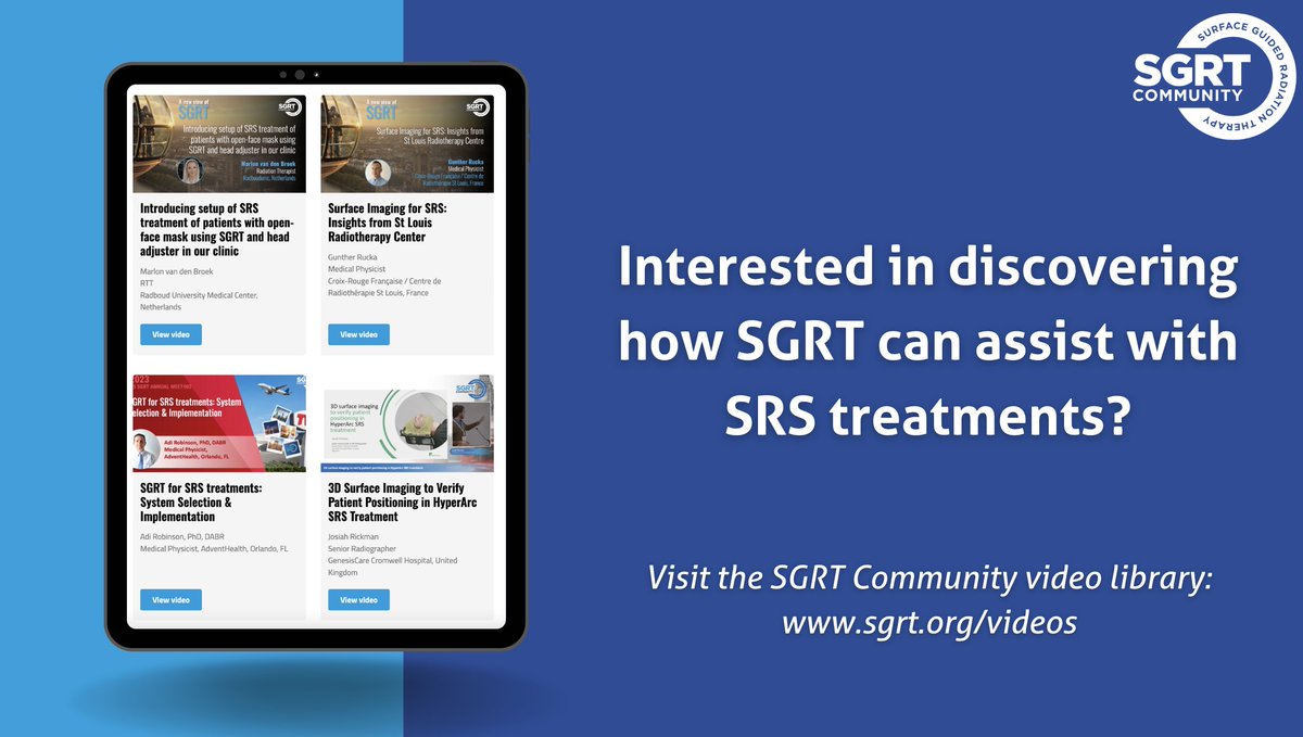 Traditional SRS treatments can involve large metal frames fixed to the patient's head or use full face masks. Check out our video library to learn how SGRT with an open face mask can enable high-positional accuracy and improve patient comfort for SRS: ow.ly/T41I50QZmTq